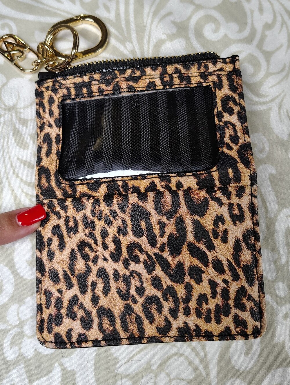 Victoria's Secret Leopard Classic Card Case Keychain Excellent Condition